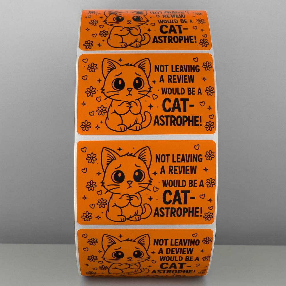 Cat Review Stickers – Cute Not Leaving a Review Would Be a Catastrophe Labels - Picture 7 of 11